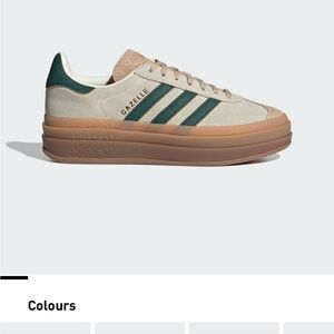 Adidas Gazelle Beige and Dark Green Sneakers
